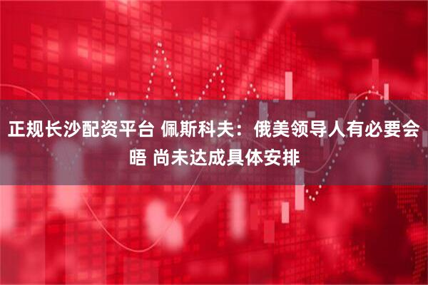 正规长沙配资平台 佩斯科夫：俄美领导人有必要会晤 尚未达成具体安排